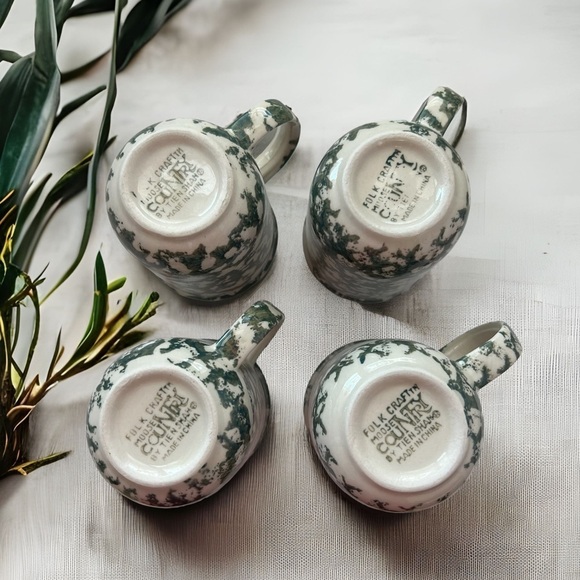 Folk Craft Moose Country 4 pc Coffee / Tea Mug Set Bohemian Style - Picture 5 of 6